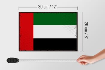 Drapeau en bois des Émirats arabes unis, 30x20cm, drapeau rétro 4