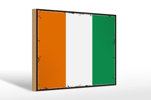 Holzschild Flagge Elfenbeinküste 30x20cm Retro Ivory Coast