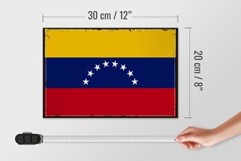 Panneau en bois drapeau du Venezuela 30x20cm drapeau rétro Venezuela 4