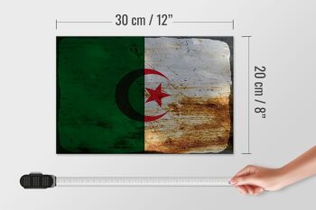 Panneau en bois drapeau Algérie 30x20cm Drapeau Algérie rouille 4