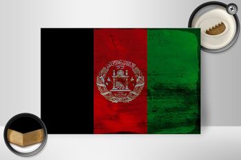 Panneau en bois drapeau Afghanistan 30x20cm Afghanistan rouille 2
