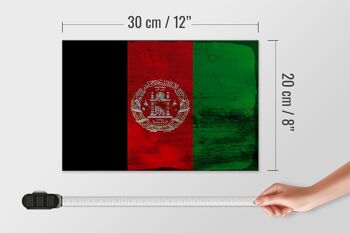 Panneau en bois drapeau Afghanistan 30x20cm Afghanistan rouille 4