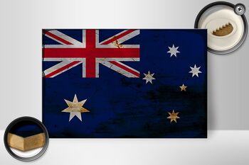 Panneau en bois drapeau Australie 30x20cm Drapeau Australie rouille 2