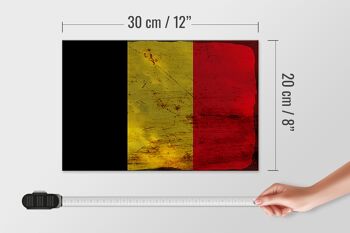 Panneau en bois drapeau Belgique 30x20cm Drapeau de la Belgique rouille 4