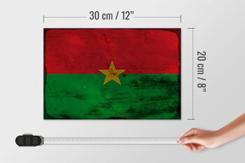 Panneau en bois drapeau Burkina Faso 30x20cm Burkina Faso rouille 4
