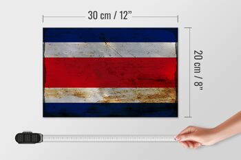 Panneau en bois drapeau Costa Rica 30x20cm Costa Rica rouille 4