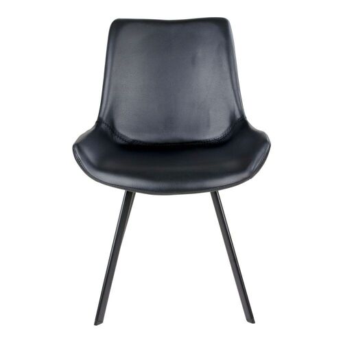 Drammen Dining Chair - Chair in black PU with black legs