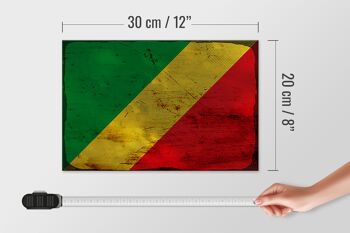 Panneau en bois drapeau Congo 30x20cm Drapeau du Congo rouille 4