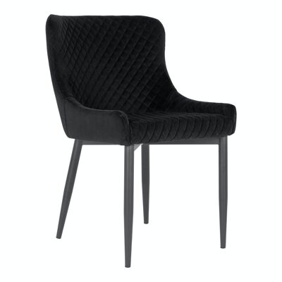 Boston Dining Chair - Silla de terciopelo negro con patas negras