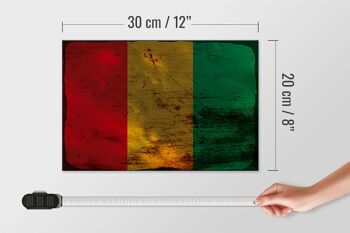 Panneau en bois drapeau Guinée 30x20cm Drapeau de Guinée rouille 4