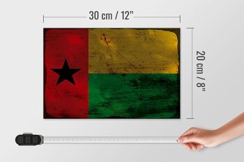 Panneau en bois drapeau Guinée-Bissau 30x20cm Rouille de Guinée 4