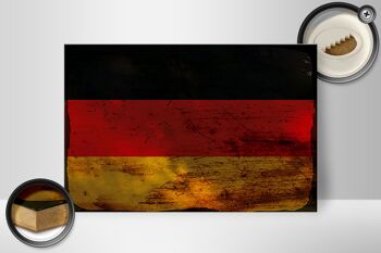 Panneau en bois drapeau Allemagne 30x20cm Drapeau Allemagne rouille 2