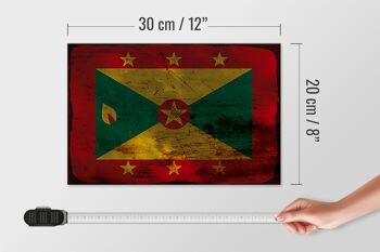 Panneau en bois drapeau Grenade 30x20cm Drapeau de Grenade rouille 4