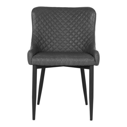 Boston Dining Chair - Chair in dark grey PU with black legs