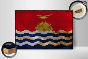 Panneau en bois drapeau Kiribati 30x20cm Drapeau de Kiribati rouille 2