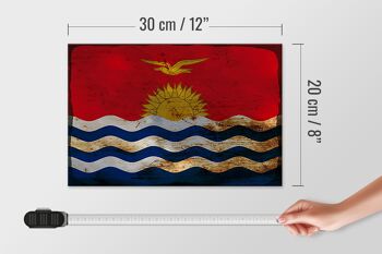 Panneau en bois drapeau Kiribati 30x20cm Drapeau de Kiribati rouille 4