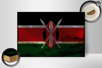 Panneau en bois drapeau Kenya 30x20cm Drapeau du Kenya rouille 2