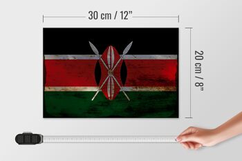 Panneau en bois drapeau Kenya 30x20cm Drapeau du Kenya rouille 4