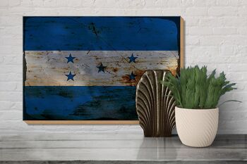 Panneau en bois drapeau Honduras 30x20cm Drapeau du Honduras rouille 3