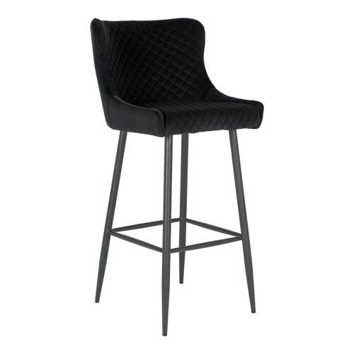 Dallas Bar Chair - Bar chair in black velvet with black legs