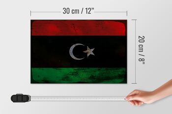 Panneau en bois drapeau Libye 30x20cm Drapeau de la Libye rouille 4