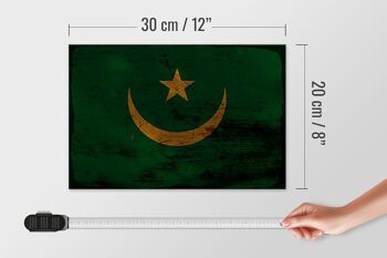 Panneau en bois drapeau Mauritanie 30x20cm Drapeau Mauritanie rouille 4