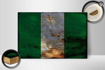 Panneau en bois drapeau Nigeria 30x20cm Drapeau du Nigeria rouille 2