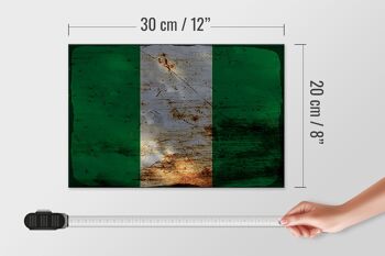 Panneau en bois drapeau Nigeria 30x20cm Drapeau du Nigeria rouille 4