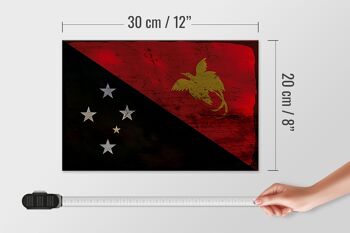 Panneau en bois drapeau Papouasie-Nouvelle-Guinée 30x20cm Nouvelle-Guinée rouille 4