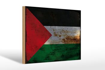 Panneau en bois drapeau Palestine 30x20cm Drapeau Palestine rouille 1
