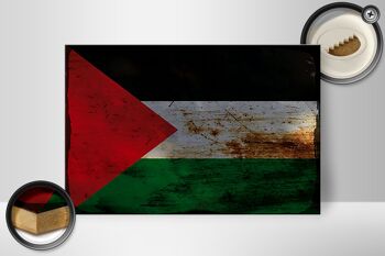 Panneau en bois drapeau Palestine 30x20cm Drapeau Palestine rouille 2