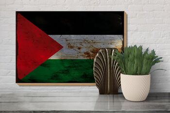 Panneau en bois drapeau Palestine 30x20cm Drapeau Palestine rouille 3