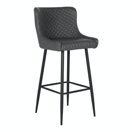 Dallas Bar Chair - Bar chair in dark grey PU with black legs