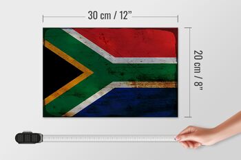 Panneau en bois drapeau Afrique du Sud 30x20cm Afrique du Sud rouille 4