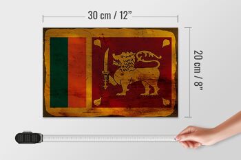 Panneau en bois drapeau Sri Lanka 30x20cm Drapeau Sri Lanka rouille 4