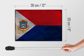 Panneau en bois drapeau Sint Maarten 30x20cm Sint Maarten rouille 4
