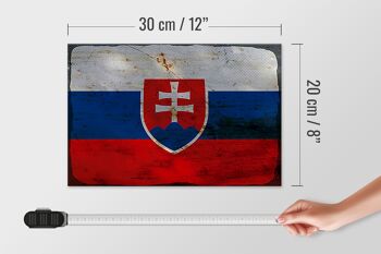Panneau en bois drapeau Slovaquie 30x20cm Drapeau de la Slovaquie rouille 4