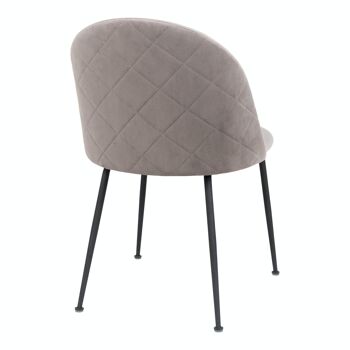 Geneve Dining Chair - Chaise en velours gris w. pattes noires HN1213 5