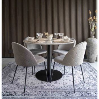 Geneve Dining Chair - Chaise en velours gris w. pattes noires HN1213 9
