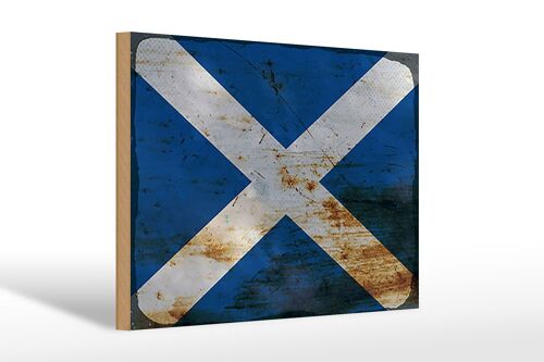 Holzschild Flagge Schottland 30x20cm Flag Scotland Rost