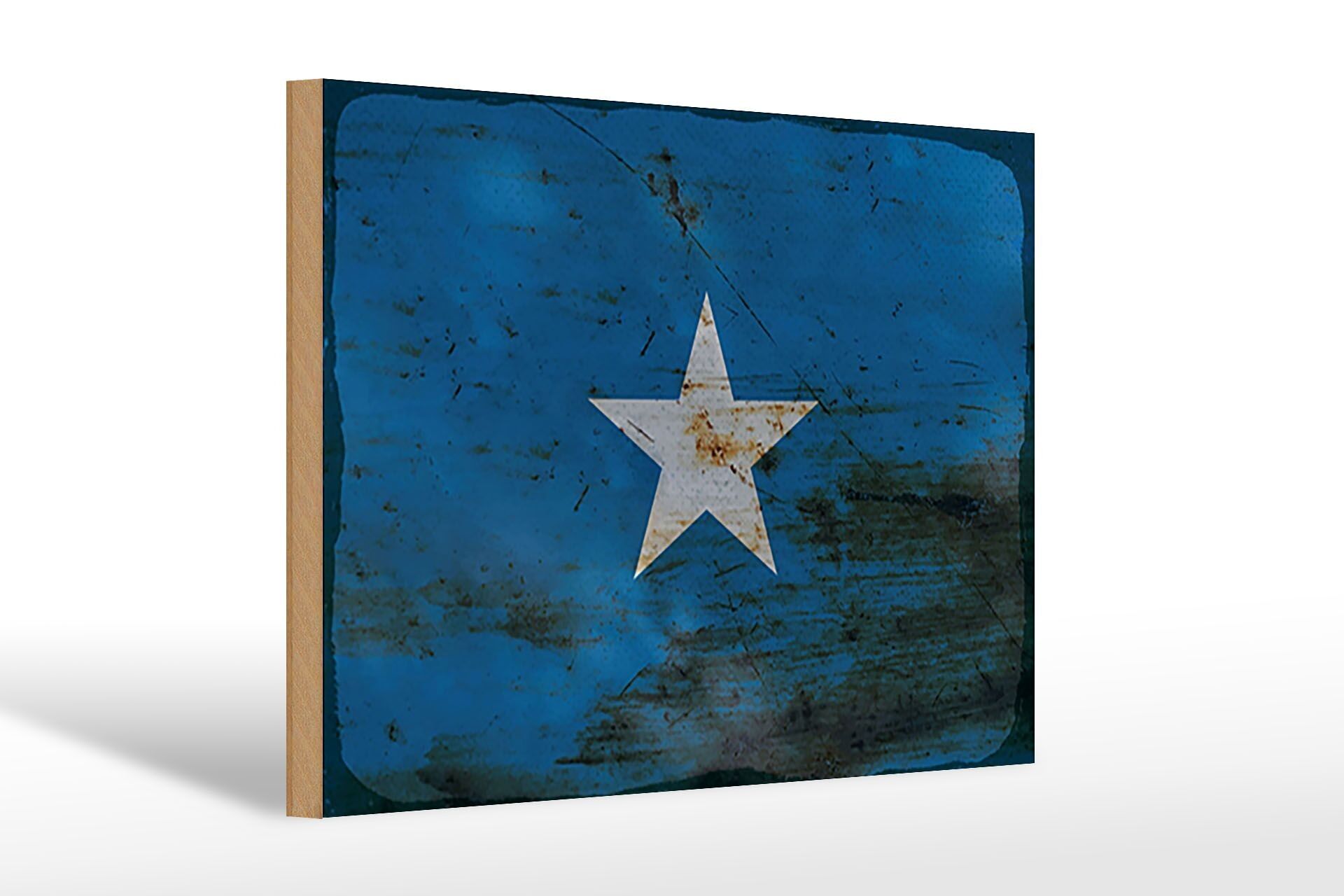 Holzschild Flagge Somalia 30x20cm Flag of Somalia Rost