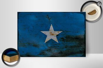 Panneau en bois drapeau Somalie 30x20cm Drapeau de la Somalie rouille 2