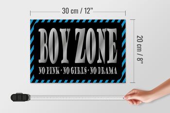 Panneau en bois disant 30x20cm Boy Zone no pink girls no drama 4