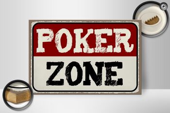 Panneau en bois disant 30x20cm Cadeau Poker Zone 2