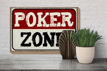 Panneau en bois disant 30x20cm Cadeau Poker Zone 3