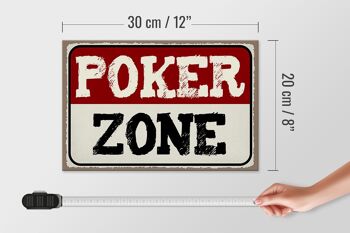 Panneau en bois disant 30x20cm Cadeau Poker Zone 4