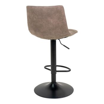 Chaise de bar Middelfart - Chaise de bar en marron clair avec pieds noirs 5