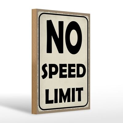 Holzschild Spruch 20x30cm No speed limit