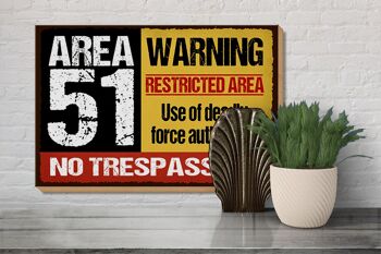 Panneau en bois indiquant 30x20cm zone 51 avertissement zone réglementée 3