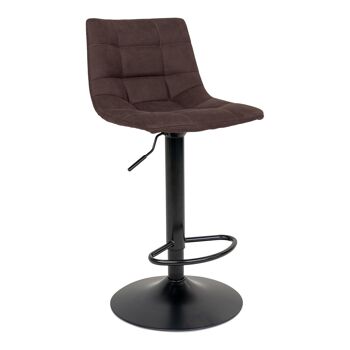 Chaise de bar Middelfart - Chaise de bar en marron foncé avec pieds noirs 1